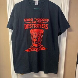 Gildan Black Short Sleeve Tee with Red Rock Party Graphic